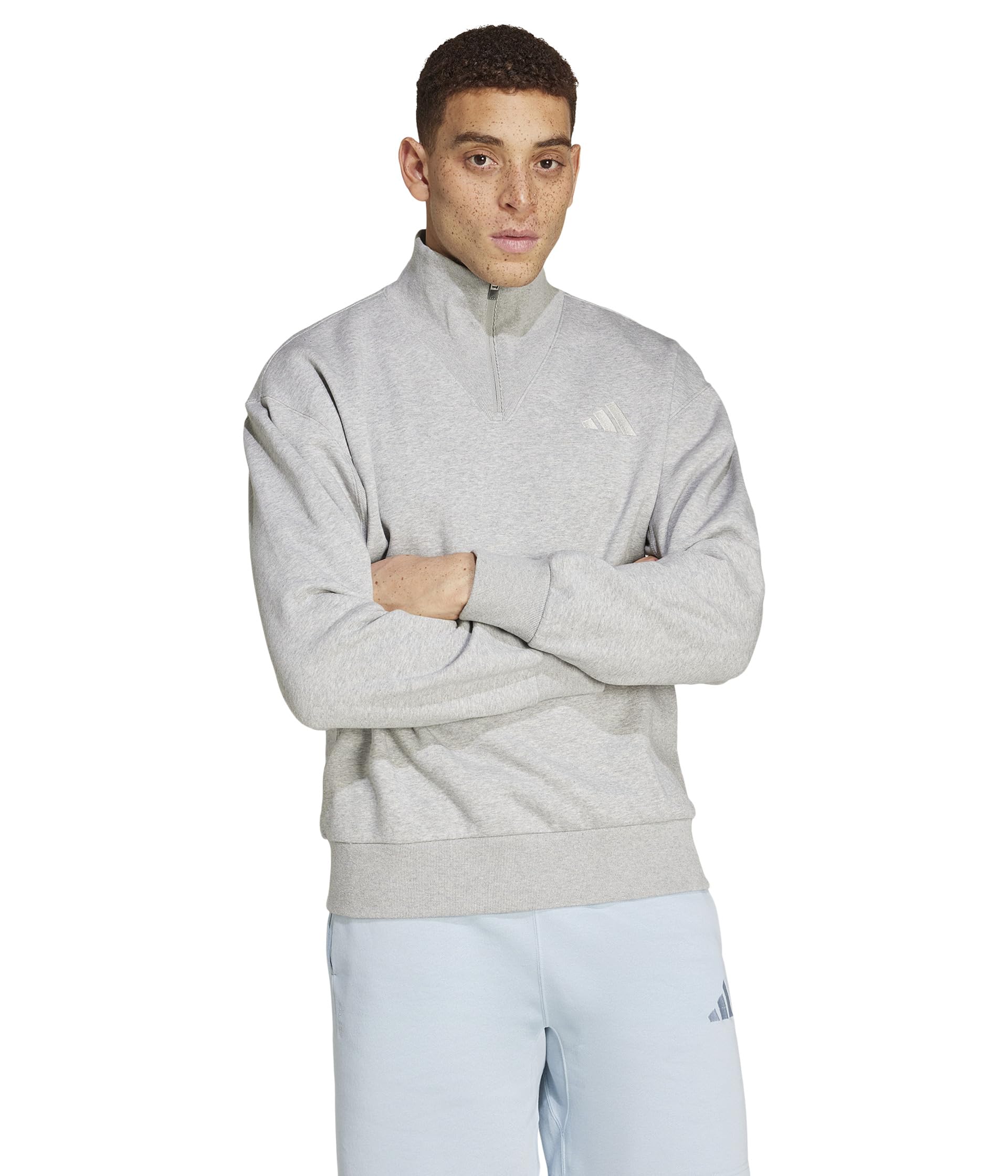 

Толстовка Adidas All Szn Fleece 1/4 Zip Crew, Medium Grey Heather