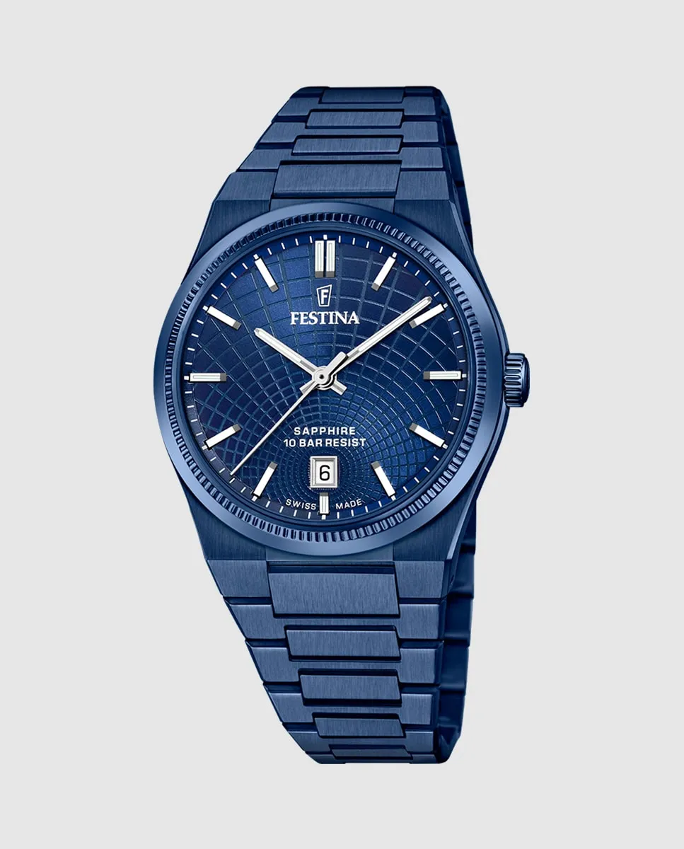 

F20078/1 Мужские часы Rivé швейцарского производства из синей стали Festina, синий