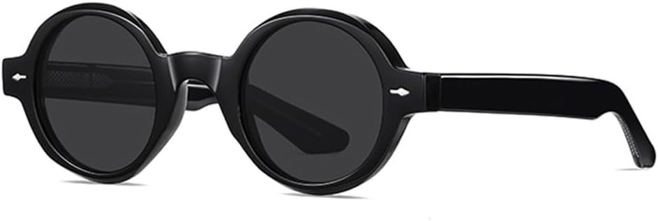 

Ретро круглые панк-солнцезащитные очки для мужчин, модные прозрачные очки для женщин, роскошные солнцезащитные очки с заклепками, защита от УФ-излучения UV400 TKKTLLT, Black Gray