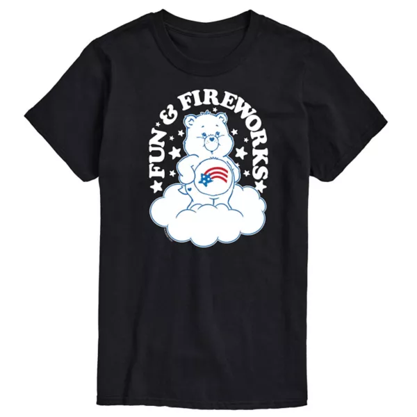 

Мужская футболка Care Bears с принтом American Fun Fireworks Licensed Character, черный