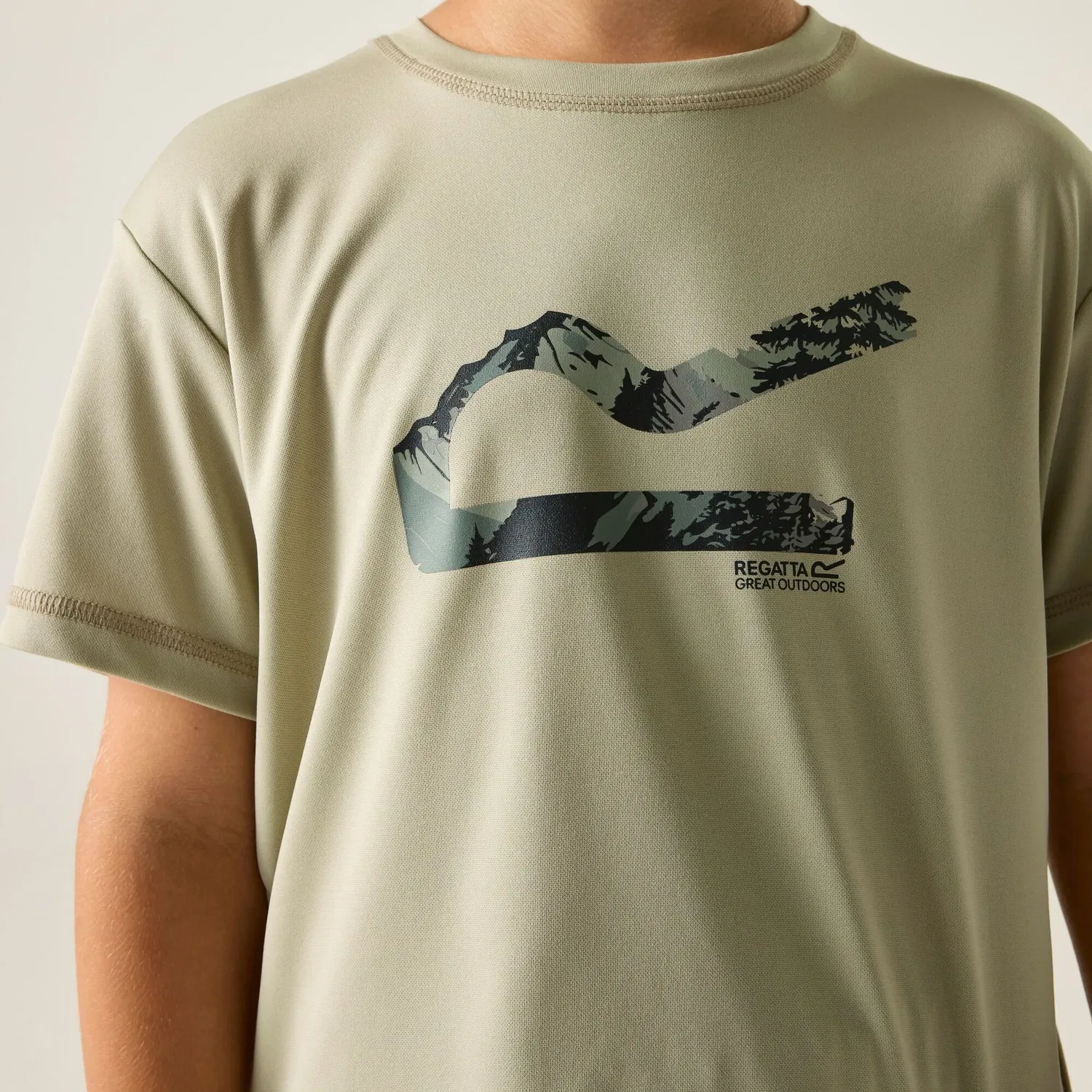 Детская футболка с коротким рукавом Regatta Alvarado, светлый хаки — фото 4