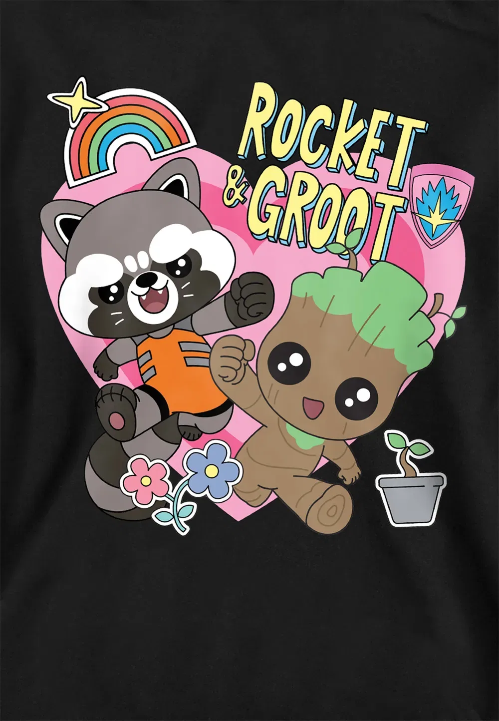 Детская худи Marvel Guardians of the Galaxy Rocket and Groot BFF, черный — фото 2