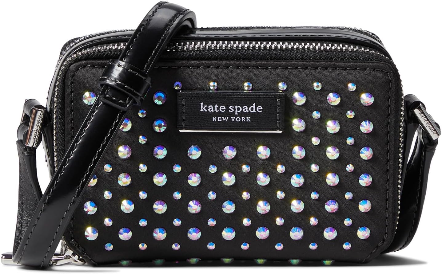 

Сумка кросс-боди Kate Spade New York Double Zip Micro Embellished Leather Double Zip Micro Crossbody, черный