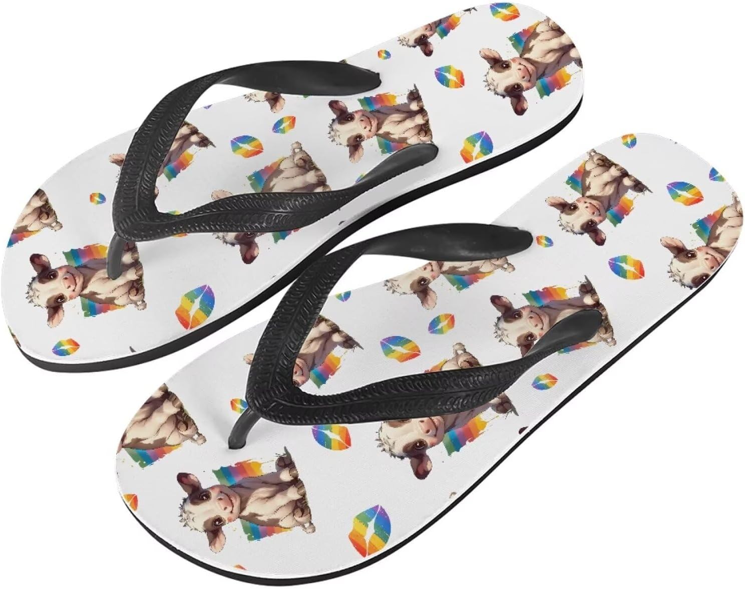 

Сандалии Semiouray Men Hawaii с геометрическим дизайном, легкие вьетнамки, Рождественские с Санта-Клаусом, унисекс, ортопедические пляжные шлепанцы, Cow Rainbow Lips