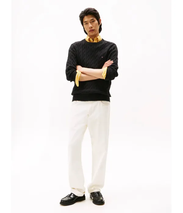 Классический свитер с косами Regular fit Tommy Hilfiger, черный — фото 2
