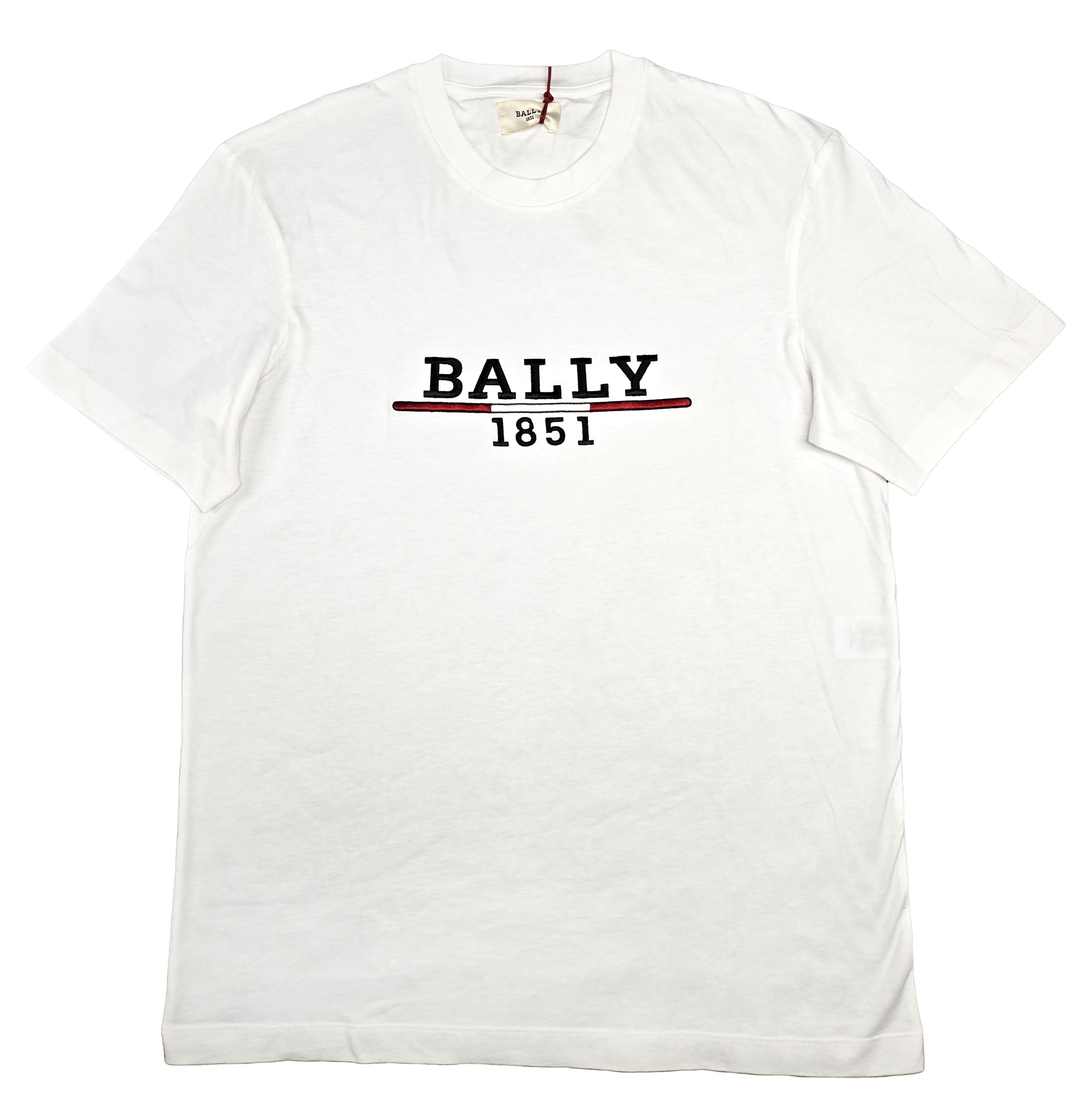 

Футболка мужская белая Bally 6238521 из 100% хлопка с вышитым логотипом