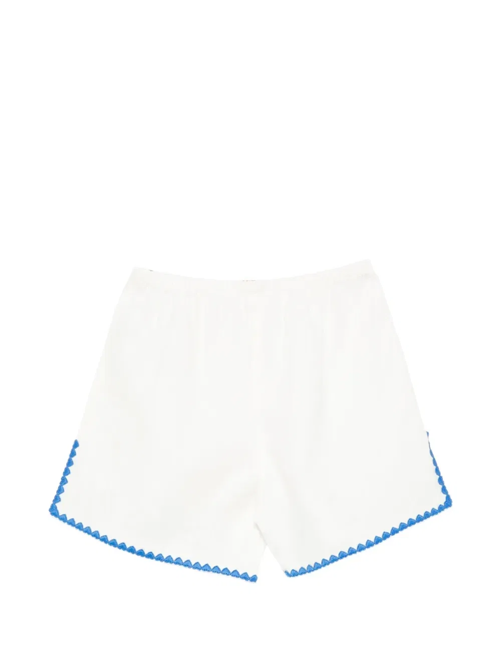 Шорты с вышитыми лебедями и фестончатой отделкой Tiny Cottons, белый — фото 2