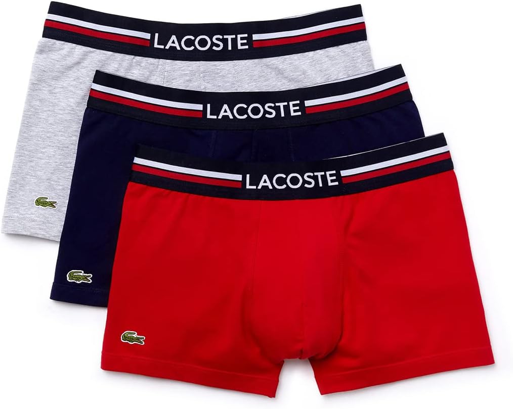 

Lacoste мужские боксеры Cotton Stretch Print Animation, 3 шт, Navy/Silver/Red