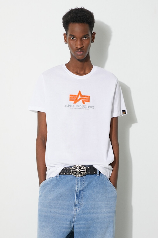 

Хлопковая футболка Basic Rubber Alpha Industries, белый