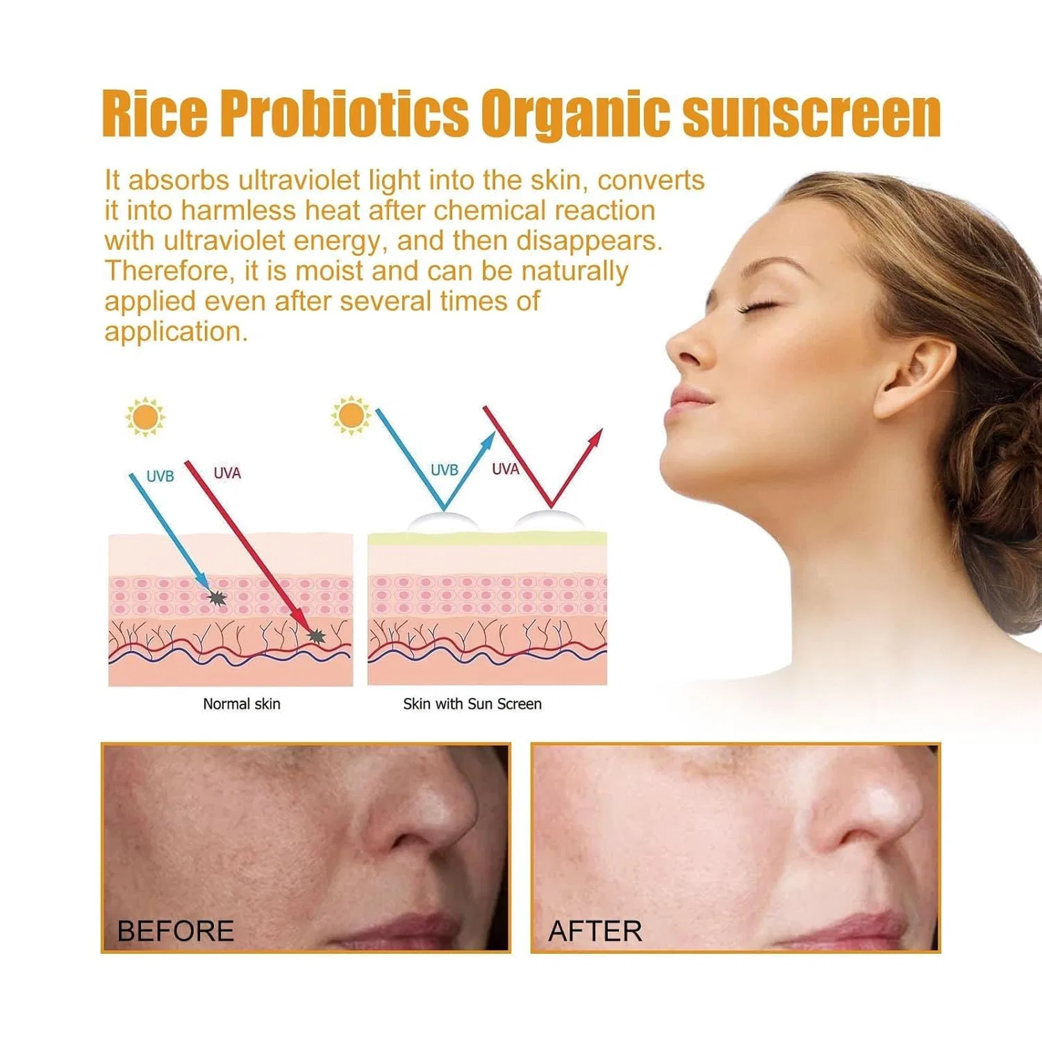 Корейский солнцезащитный крем Relief Sun Rice Probiotics SPF 50+ PA++++ (2 шт.) Bainuai, 2Pc — фото 4
