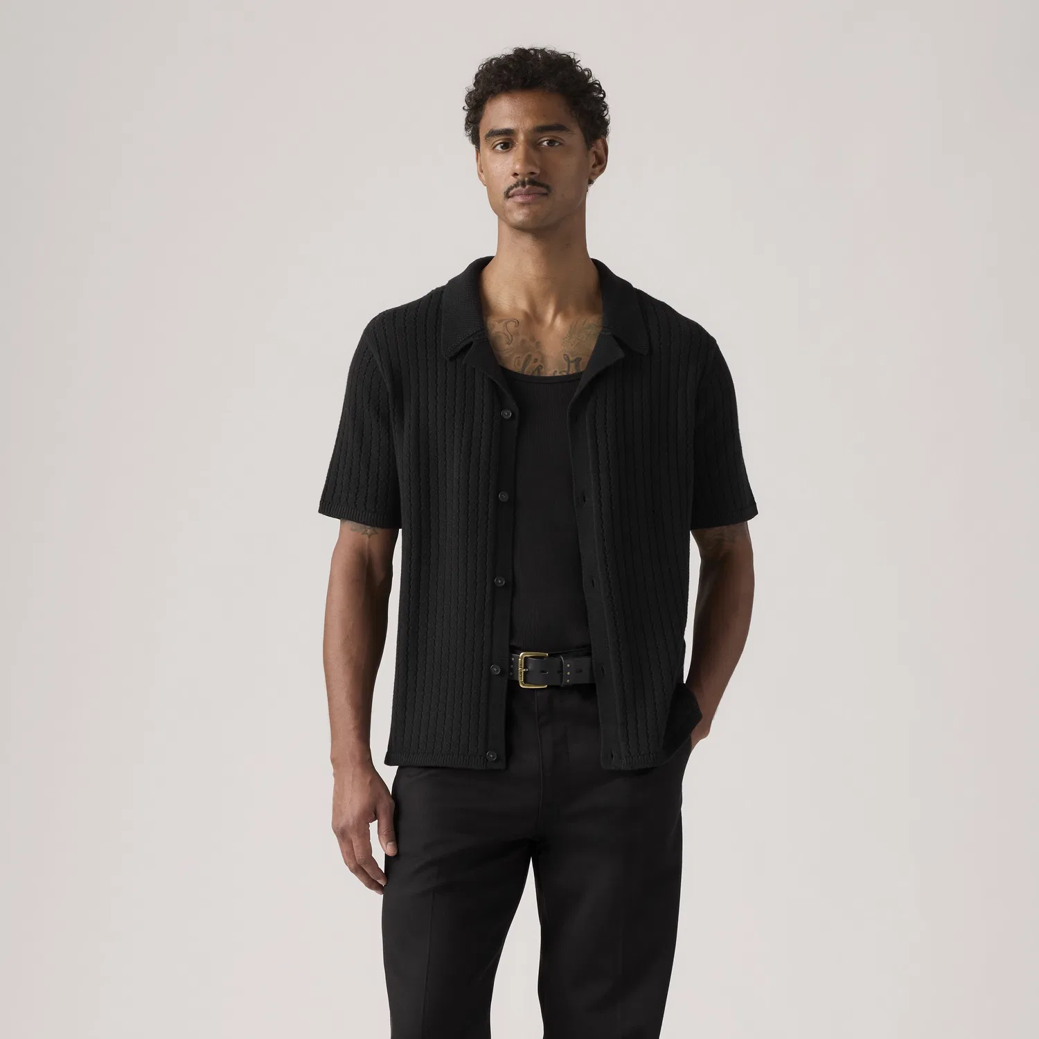 Вязаная рубашка Costa Knit Camp Levi's, Black — фото 4