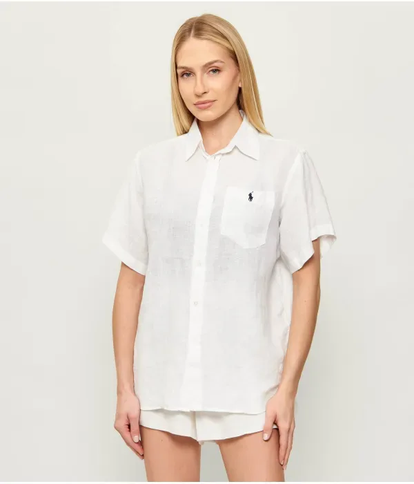 Льняная рубашка relaxed fit Polo Ralph Lauren, белый
