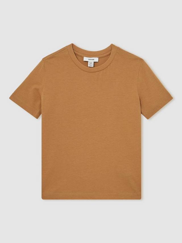 

Детская футболка с коротким рукавом и круглым вырезом Reiss, Tan Brown