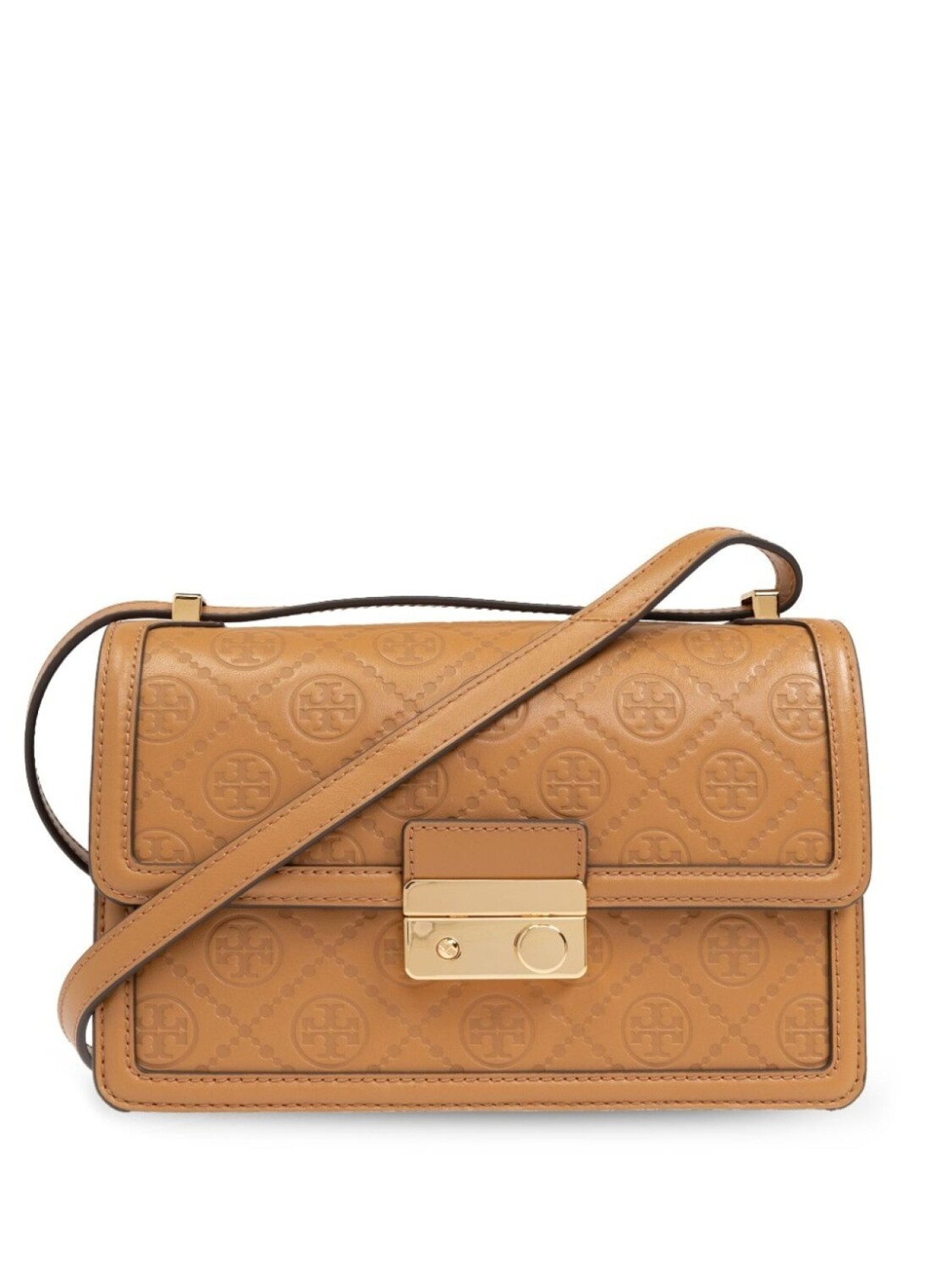 

Tory Burch сумка через плечо из кожи с монограммой T, коричневый
