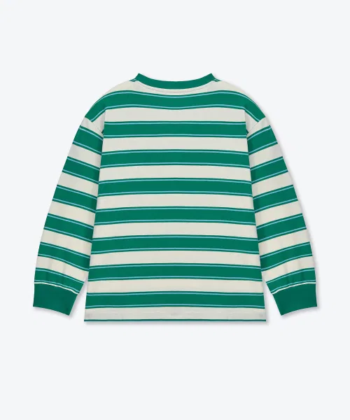 Детская футболка MUSINSA STANDARD KIDS с длинным рукавом и принтом в полоску — фото 4