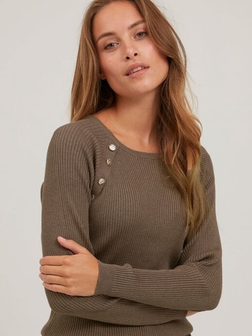 

Вязаный свитер пзсара Pulz Jeans, коричневый