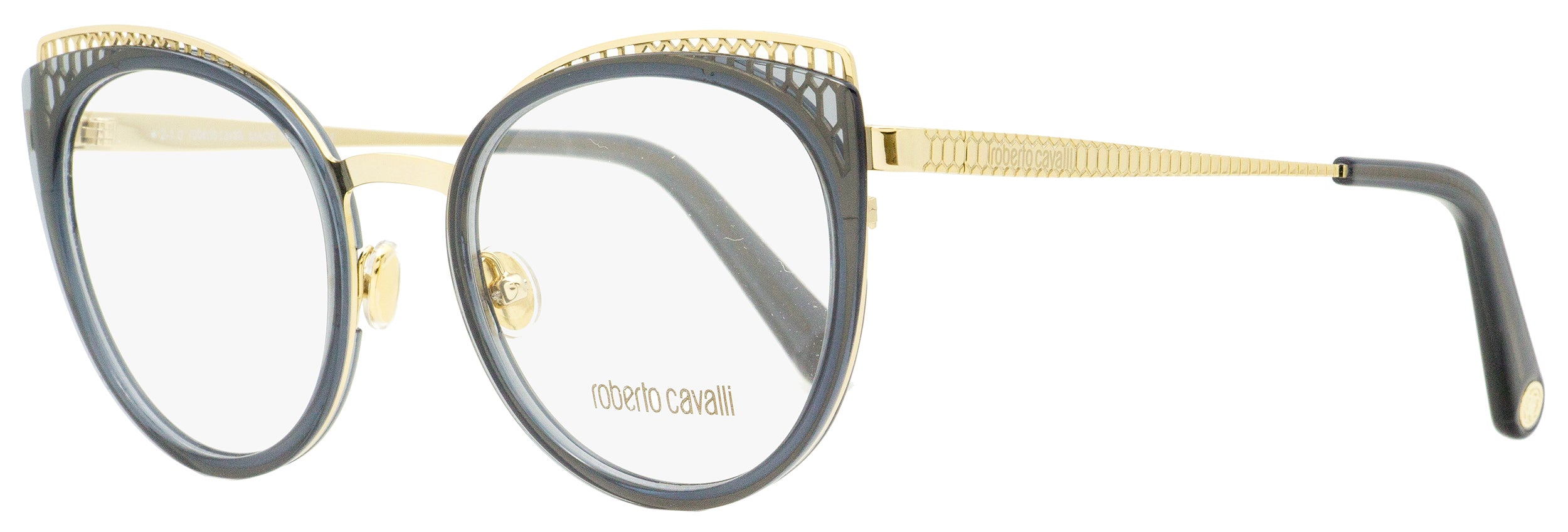 

Женские овальные очки Roberto Cavalli RC5114 020 золотисто-прозрачно-серые 53 мм