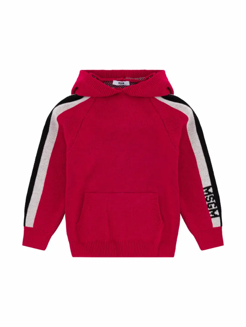 

Вязаное худи с лампасами MSGM, розовый