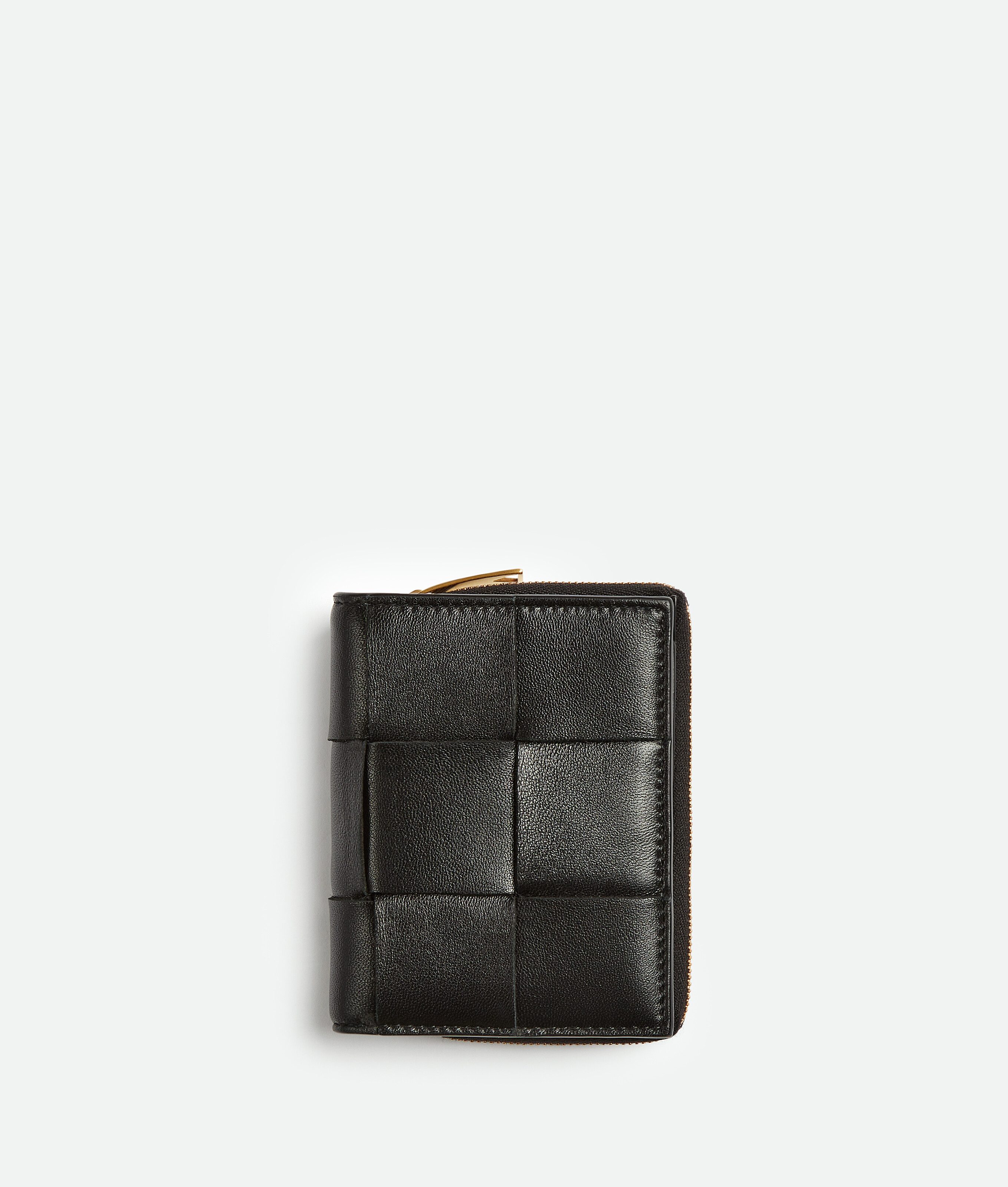 

Маленький складной кошелек на молнии Bottega Veneta, черный