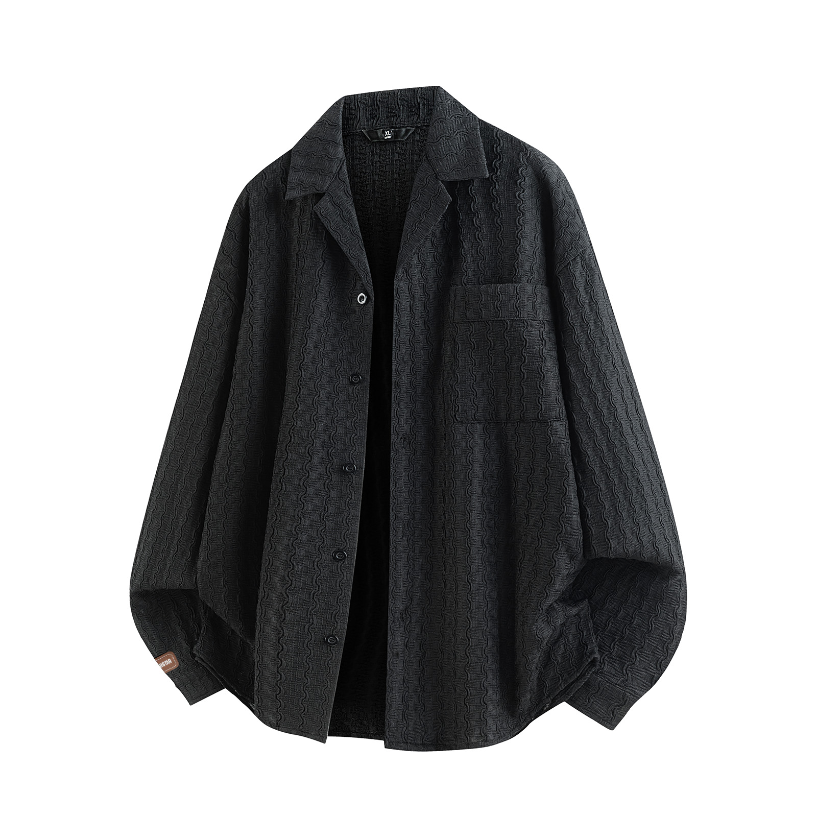 

Рубашка Unisex Lapel Moderate WARRIOR, черный[free diy badge]