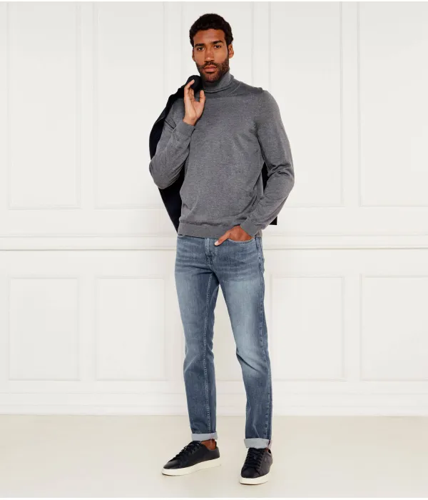 Шерстяная водолазка Musso-p Slim fit Boss, серый — фото 2