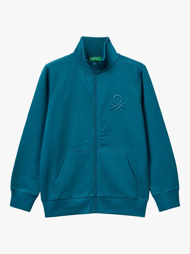 

Детский хлопковый худи на молнии Benetton, Blue