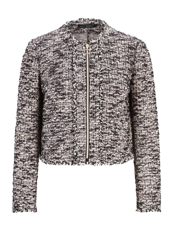 

Блейзер Betty Barclay Blazer-Jacke mit Fransen, цвет Schwarz/Beige