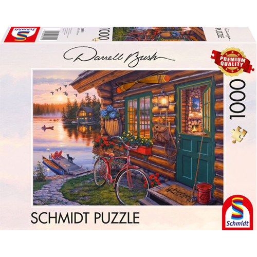 

Пазлы Darrell Bush: Lakeside Cabin With Bike (1000Pc)