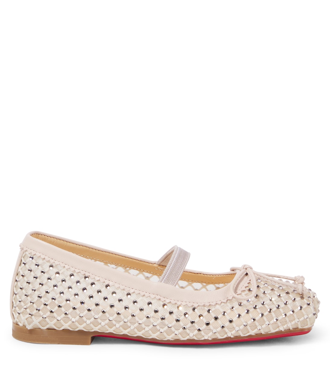 Балетки Baballet с декоративными элементами Christian Louboutin Kids, Leche / Crystal — фото 4