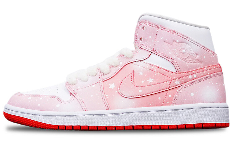 

Кроссовки Air JORDAN 1 Vintage Basketball Shoes Women's Mid-Top Pink White