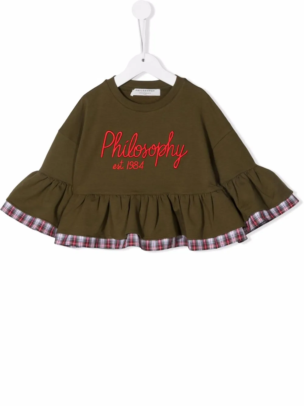 

Расклешенный топ с логотипом Philosophy Di Lorenzo Serafini Kids, зеленый