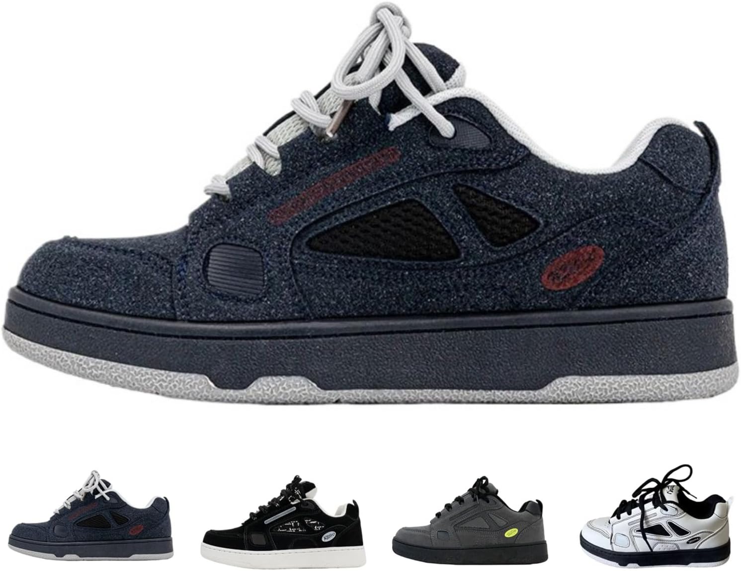 

Мужские ретро-кроссовки MACEFIL с массивной подошвой, модные Y2K, повседневные, с нескользящей платформой, уличные, спортивные для прогулок, темно-синий