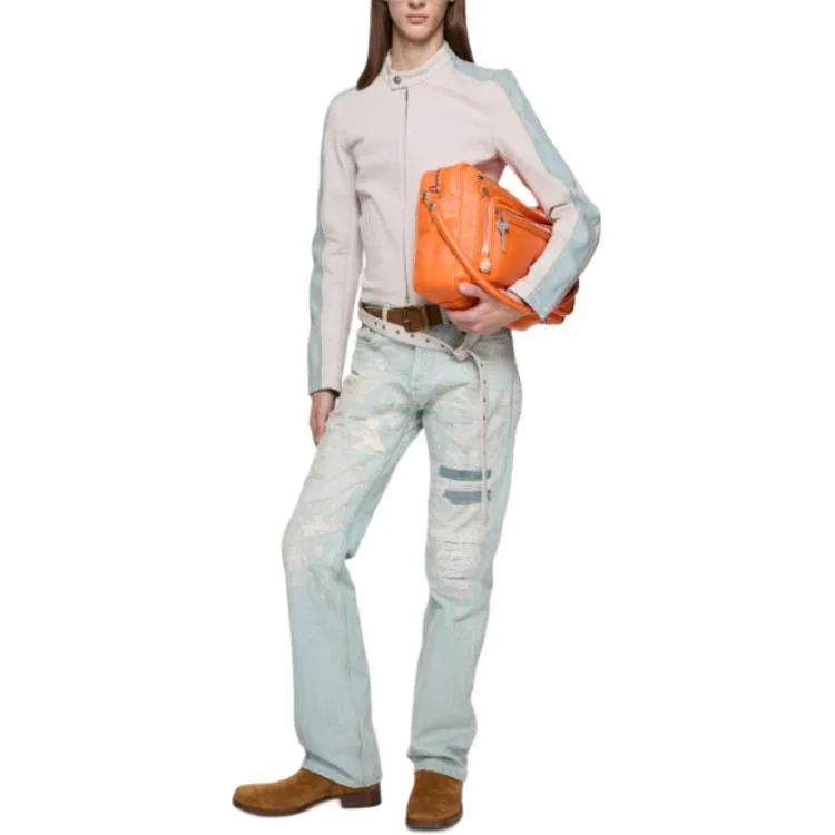 Джинсы потертые Acne Studios синие — фото 4