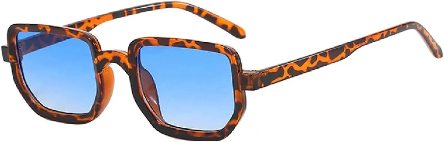 

Модные ретро-солнцезащитные очки для мужчин и женщин, роскошные солнцезащитные очки для летних путешествий, защита от УФ-излучения UV400 generic, Leopard Blue