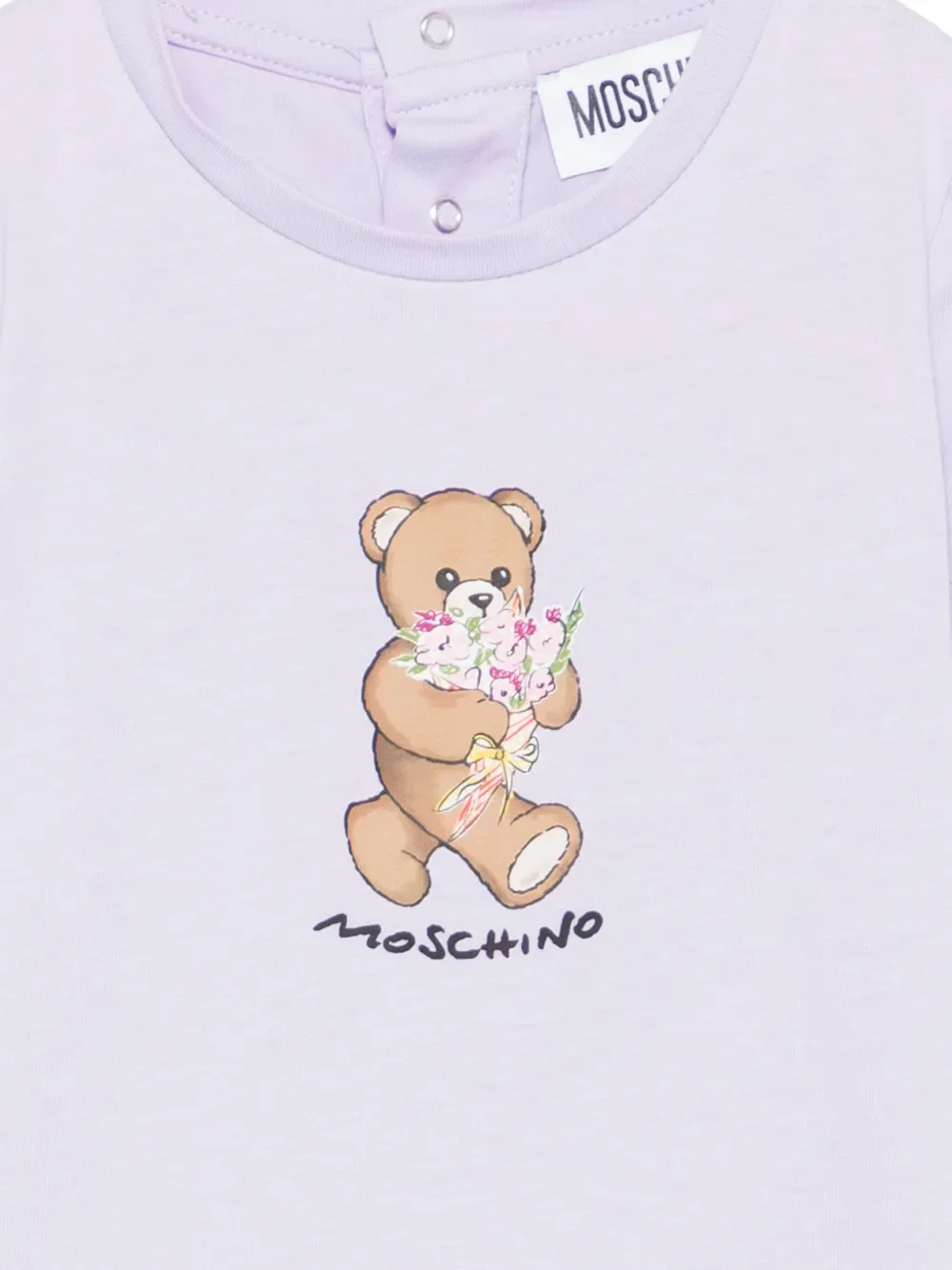 Футболка с изображением мишки Moschino Kids, фиолетовый — фото 3