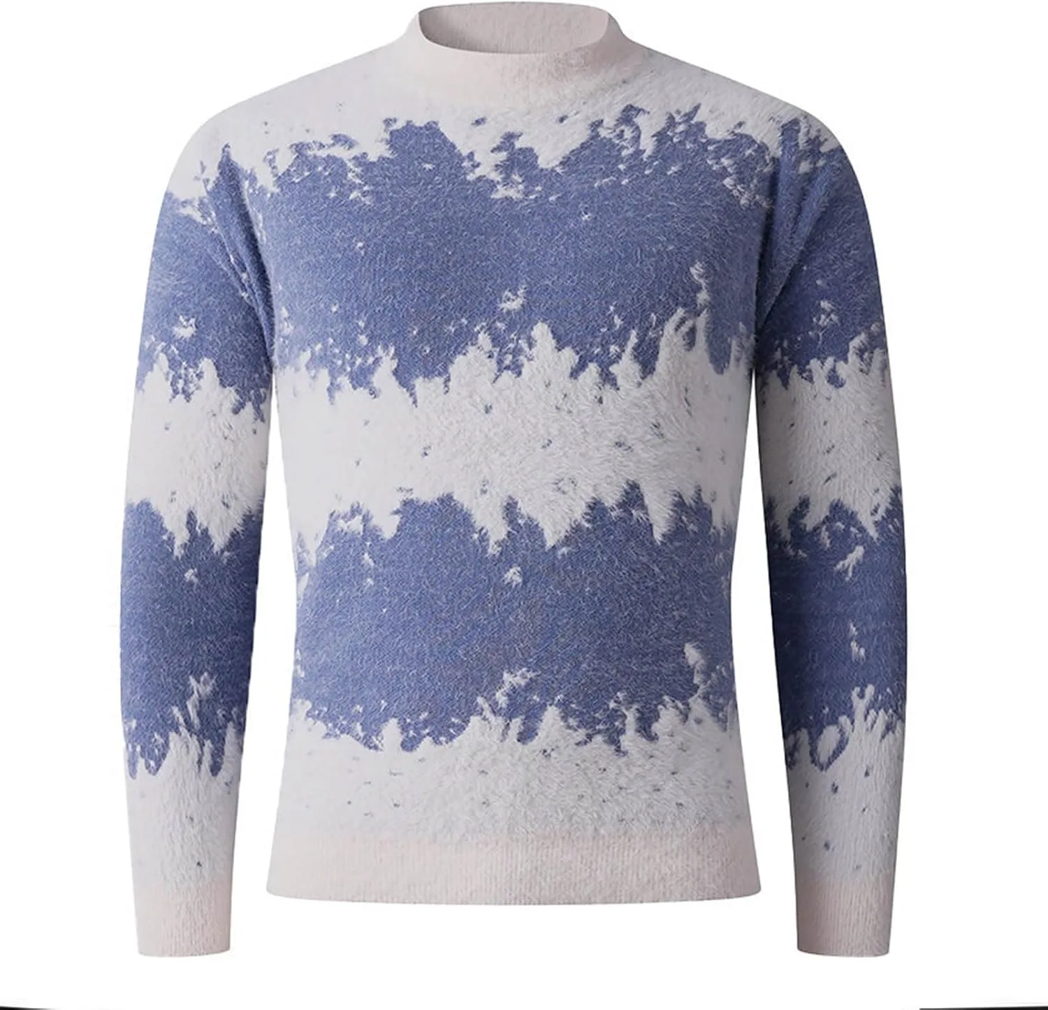 

Мужской свитер-пуловер с длинным рукавом Y2K в технике тай-дай и пэчворк