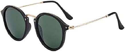 

Круглые металлические солнцезащитные очки с зеркальными линзами для женщин и мужчин, в стиле ретро, ​​модные солнцезащитные очки с защитой от УФ-излучения UV400 MTZJH, 059black Green