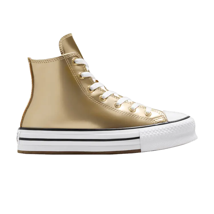 

Кроссовки Converse Chuck Taylor All Star EVA Lift Platform High GS Metallic Light Gold, золотой