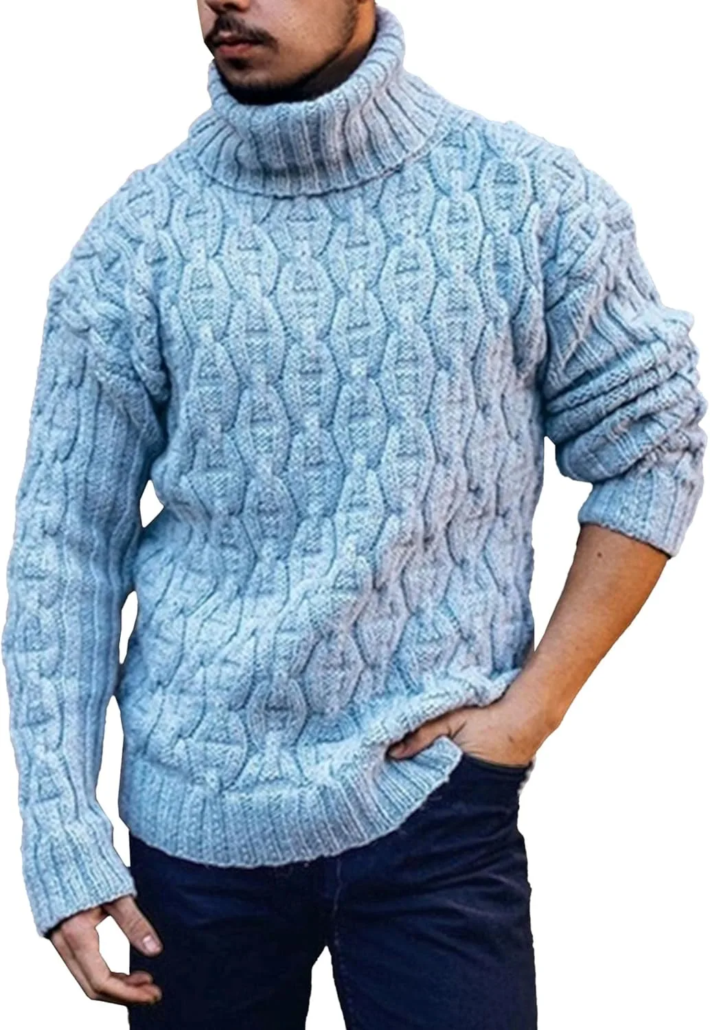 

Мужской термо-водолазка Chunky Cable Knit Pullover DGHM-JLMY