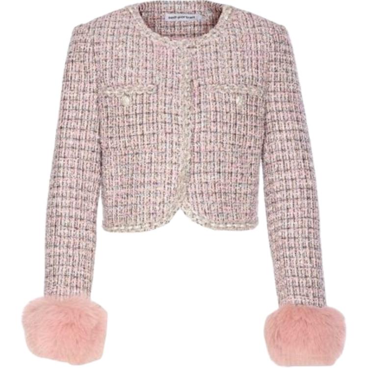 

Свитшот-куртка с воротником-стойкой Boucle Self-portrait, розовый