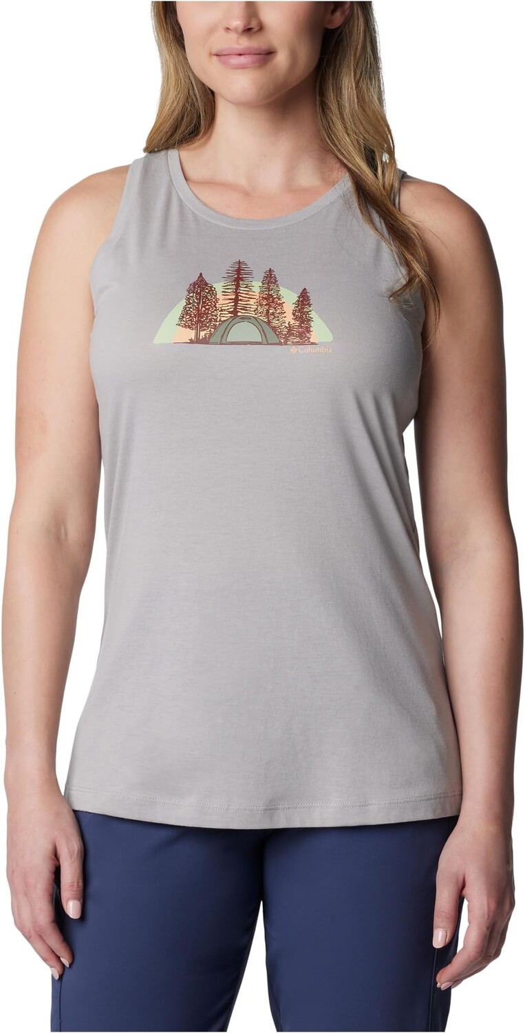 

Топ Columbia Bluff Mesa Tank Top, цвет Columbia Grey Heather/Happier Outdoors