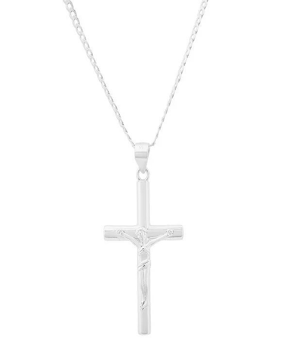 

Мужское ожерелье с подвеской в виде распятия из стерлингового серебра Steeltime, silver