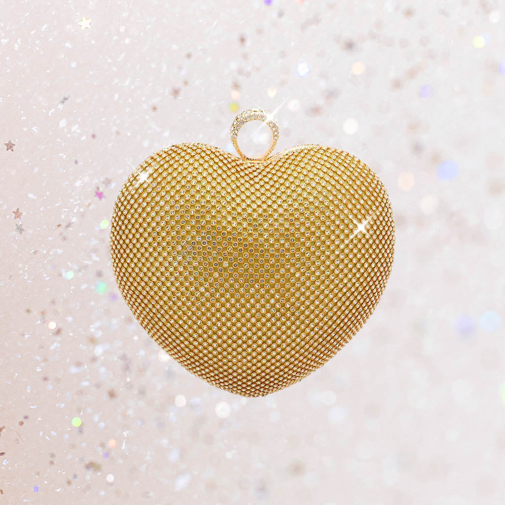 

Вечерний клатч с сердечками из стразов или через плечо FASHNZFAB