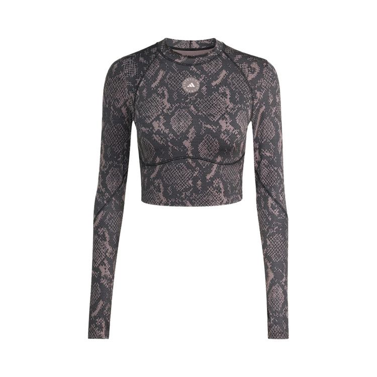 

Лонгслив Adidas x Stella McCartney Training Long-Sleeve Crop Printed 'Charcoal/Black'