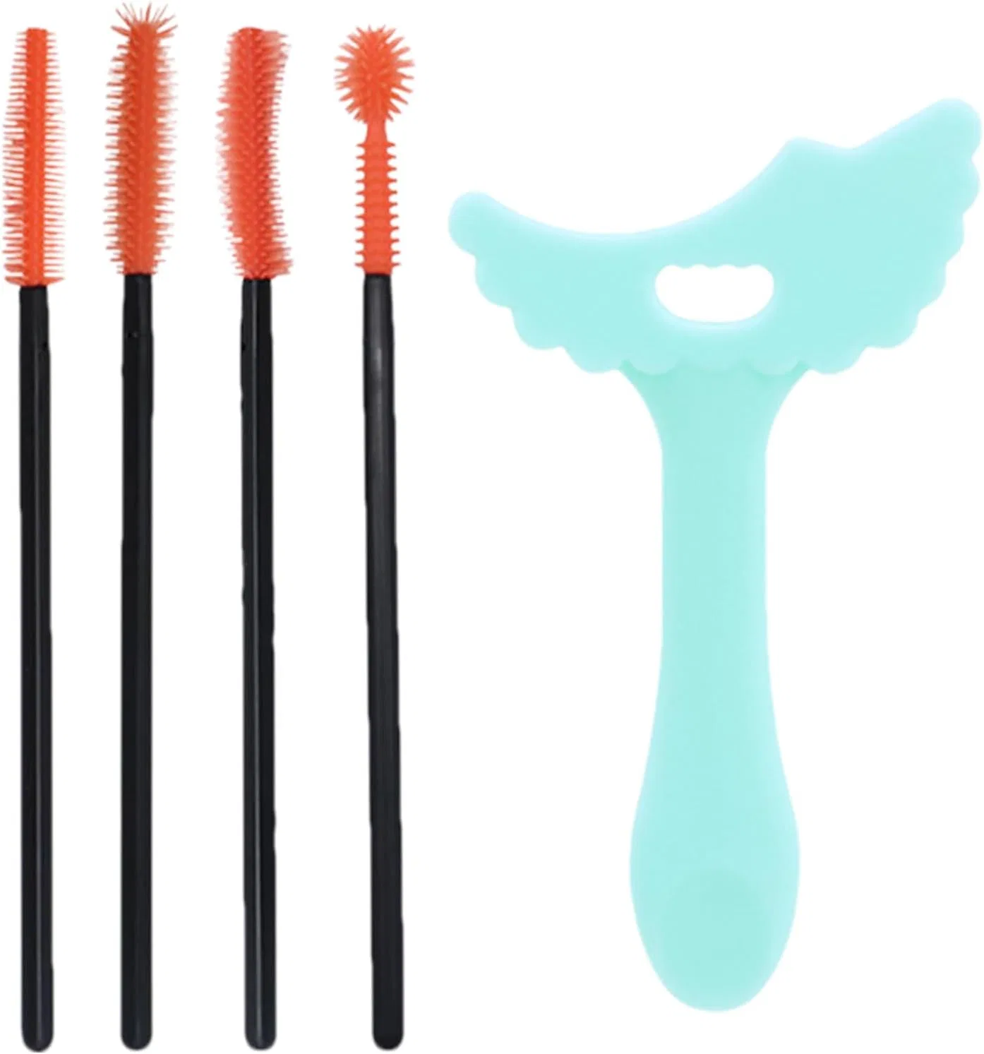 Трафарет для подводки глаз Silicone Makeup Aids, без бренда, 1 шт, зеленый + кисть для ресниц
