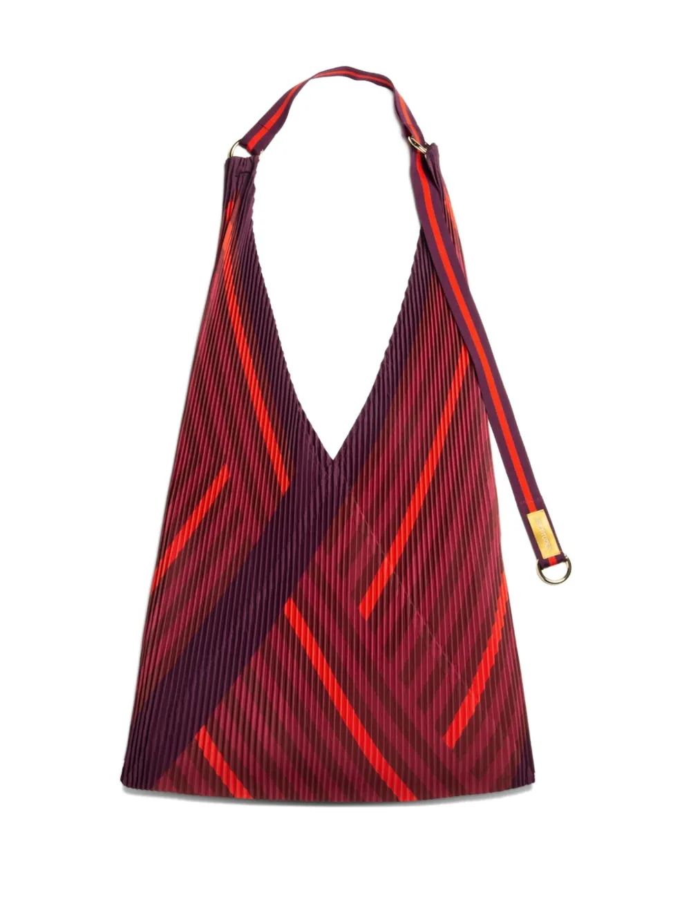 

Плиссированная сумка-тоут с полосатым узором MULTITUDES BAGS, красный
