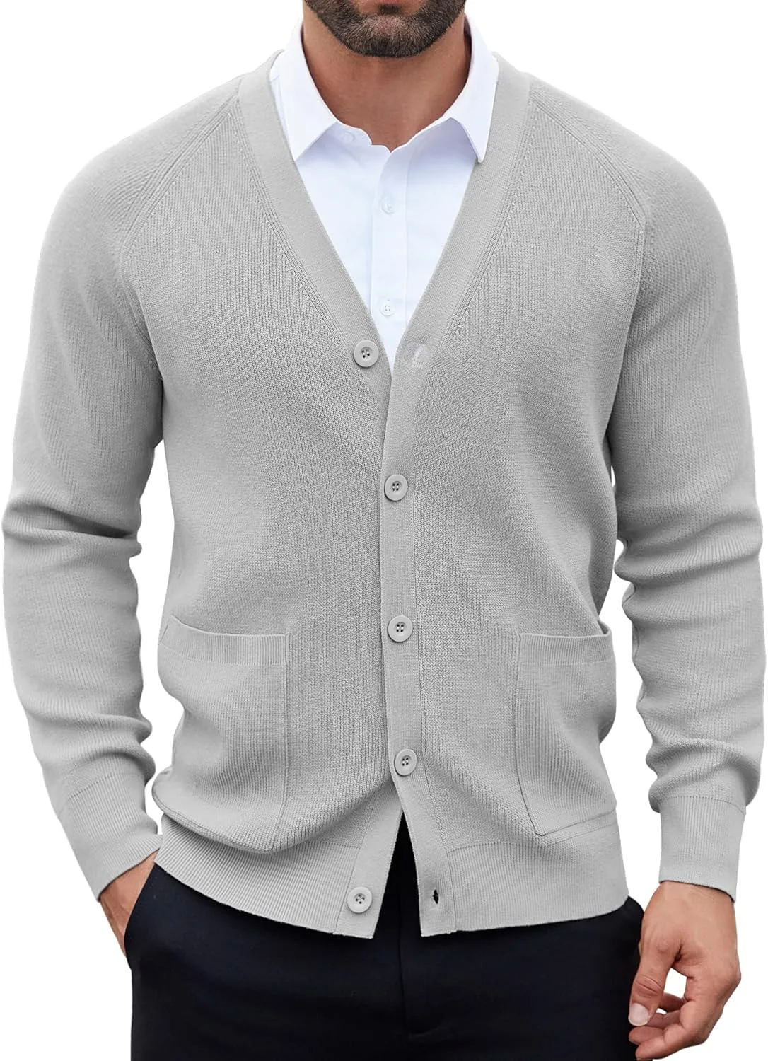 

Кардиган мужской COOFANDY с карманами, V-образным вырезом и пуговицами