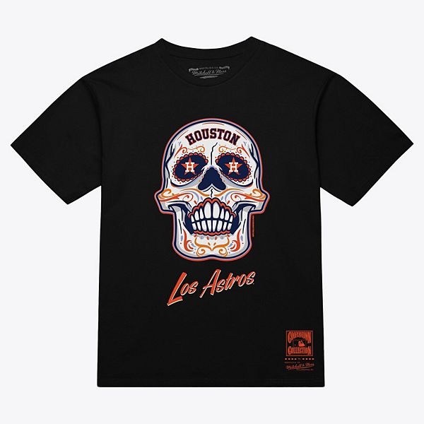

Женская черная футболка Houston Astros Sugar Skull Mitchell & Ness, Черный, Женская черная футболка Houston Astros Sugar Skull Mitchell & Ness