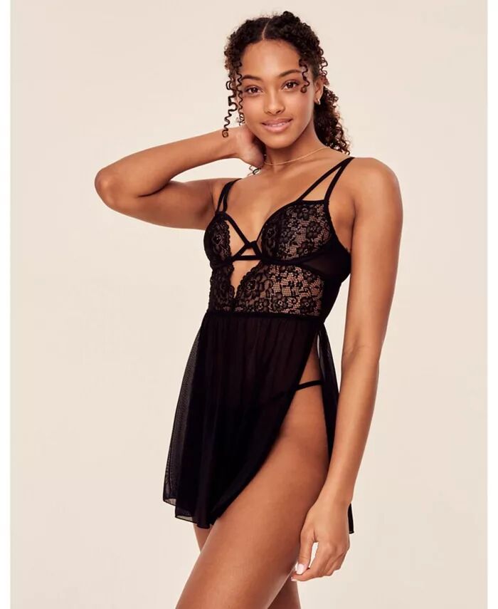 

Женский комплект нижнего белья Rae Unlined Babydoll & G-String Adore Me, черный