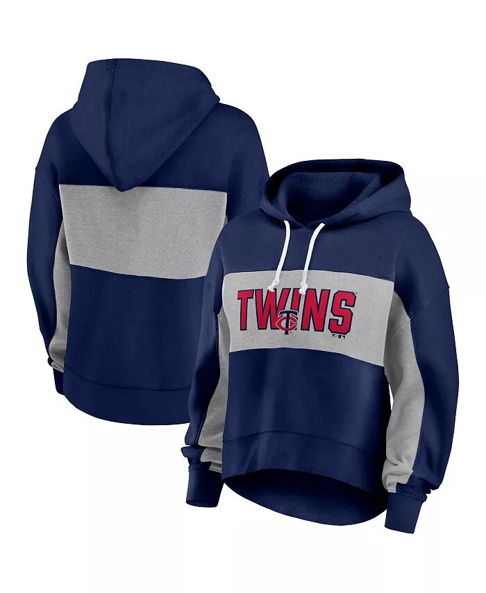 

Женская темно-синяя толстовка с капюшоном Minnesota Twins Filled Stat Sheet Fanatics